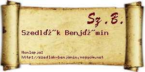 Szedlák Benjámin névjegykártya